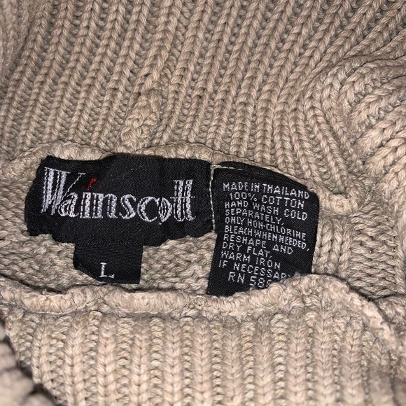 v i n t a g e :: Tan Turtleneck Granny Cable Knit Sweater - Picture 8 of 11